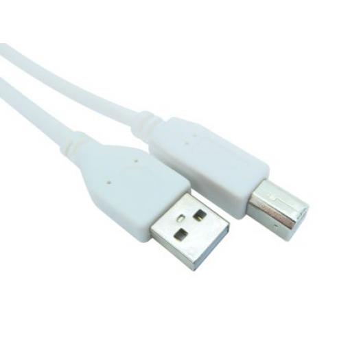 RS PRO Kabel USB do zásuvky IC Vnější, A: USB typu A, 4.5 m Vnější, Bílá, B: USB B