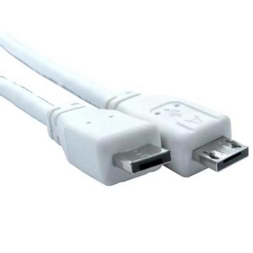 RS PRO Kabel USB do zásuvky IC Vnější, A: Micro USB A, 2 m Vnější, Bílá, B: Micro USB typ B