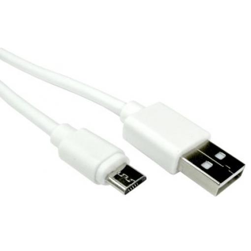 RS PRO Kabel USB do zásuvky IC Vnější, A: USB typu A, 3 m Vnější, Bílá, B: Micro USB typ B