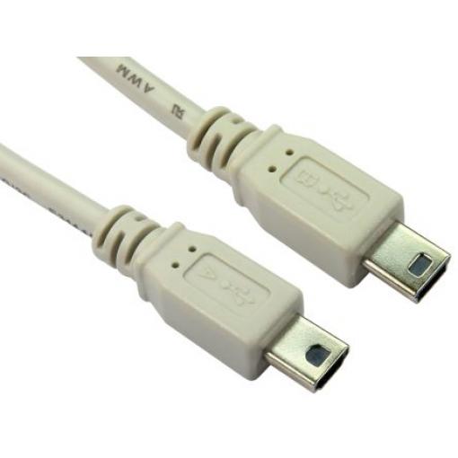 RS PRO Kabel USB Vnější, A: Mini USB typu A, 1 m Vnější, Šedá, B: Micro USB typ B