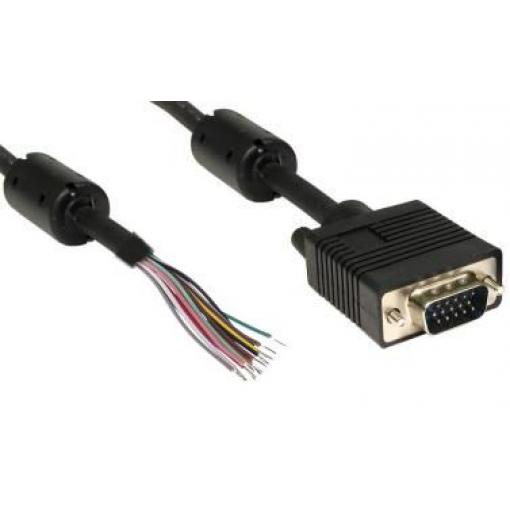 RS PRO, A: Vnější Neuzavřený Volný konec Kabel VGA 2 m, Černá