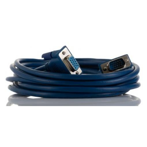 RS PRO, A: Vnější VGA, B: Vnitřní SVGA Kabel VGA 5 m, Modrá