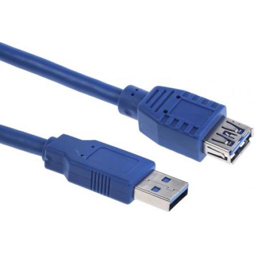 RS PRO Kabel USB do zásuvky IC Vnější, A: USB typu A, 1 m Vnitřní, Modrá, B: USB typu A
