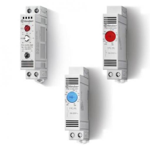 Finder Zapouzdřený termostat, řada: 7T, NC 60 °C 20 A 0 °C 250 V ac 250V ac