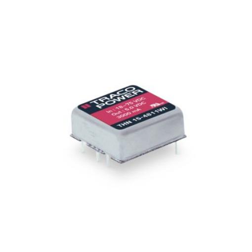 TRACOPOWER Měnič DC/DC THN 15WI, výstup: 5 V dc 1.6 kV dc, Vin 36V dc 3 A, Vin 9V 15 W -40 °C 85 °C Průchozí otvor