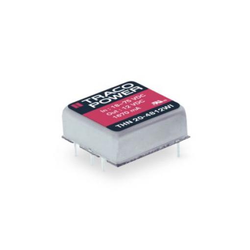TRACOPOWER Měnič DC/DC THN 20WI, výstup: 24 V dc 1.6 kV dc, Vin 36V dc 417 mA, Vin 9V 20 W -40 °C 75 °C Průchozí otvor