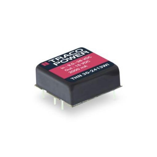 TRACOPOWER Měnič DC/DC THN 30WI, výstup: 5 V dc 1.6 kV dc, Vin 36V dc 6 A, Vin 9V 30 W -40 °C 80 °C Montáž na plošný