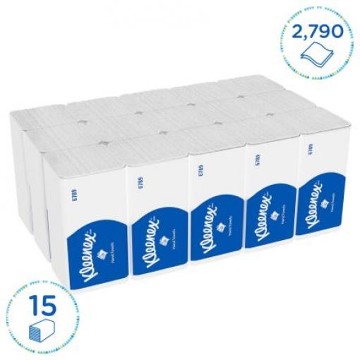 KLEENEX Papírový ručník, Kleenex 215 x 212 mm Složený 186 archů, sortiment: KLEENEX 2