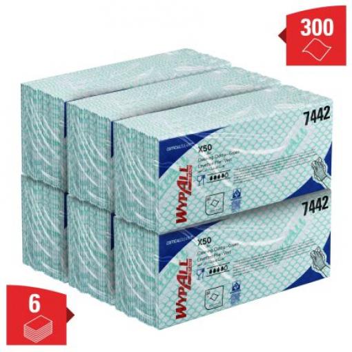 WYPALL Hadry, WYPALL, sortiment: X50, Zelená, Všeobecný úklid Suché Sáček 416 x 245 mm Opakované použití