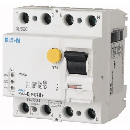 Jistič zbytkového proudu 4pólový Typ B 40A 30 mA Eaton Typ B 220 V dc FRCdM FRCdM EN 45545-2, IEC 61373, IEC/EN 61008