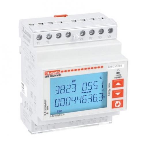 Elektroměr, řada: DME LCD 3fázový Elektronika Impulzový výstup výška číslice 85 mm, výška výřezu: 90 mm, šířka výřezu: