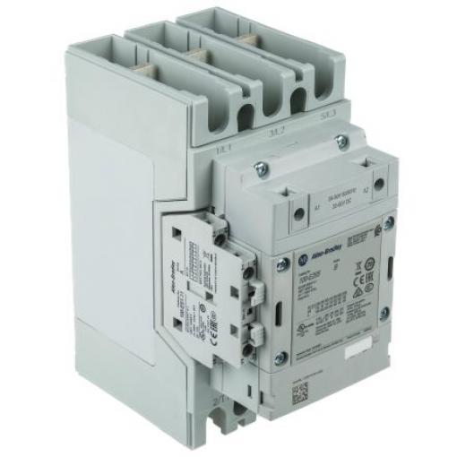 Allen Bradley 1 NO, 1 NC Stykač napětí ve vinutí 24V dc, 60 V dc 3pólový 205 A 400V ac 110 kW s 1 NO/1 NC kontakty 250V