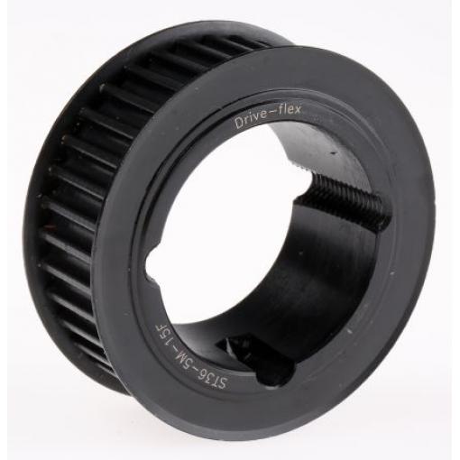 RS PRO Řemenice rozvodového řemenu, Ocel 36 zubů 22 mm rozteč 5 mm, vývrt: 28 mm
