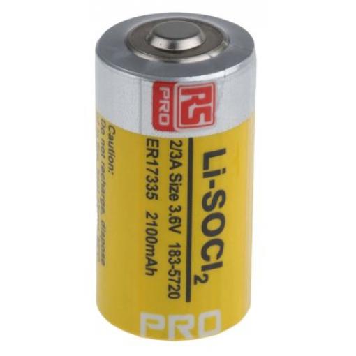 Baterie A 2/3 ER17335 3.6 V Lithium-thionyl chlorid 2.1 Ah RS PRO