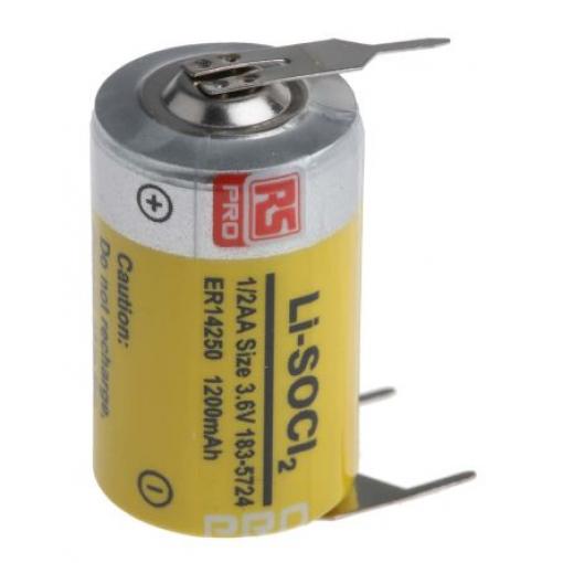 1/2 baterie AA ER14250 3.6 V Lithium-thionyl chlorid 1.2 Ah RS PRO