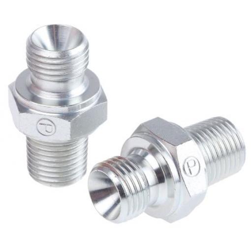 Hydraulický adaptér s přímým závitem Vnější 4-4F3MK4S Parker R 60 ° 0.25 in