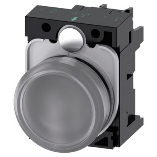Siemens Kontrolka, řada: SIRIUS ACT 3SU11 Montáž do panelu LED Čirá, průměr výřezu: 22 mm IP20, IP66, IP67, IP69 Kulatý