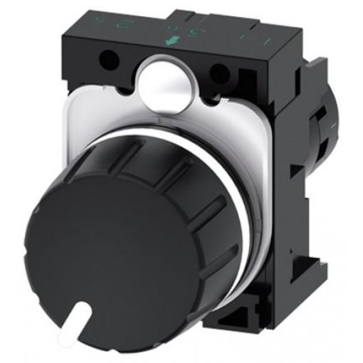Potenciometr, průměr hřídele: 30 mm 1otáčkový, řada: 3SU1 2.2 kΩ 3SU1200-2PW10-1AA0 Rotační, Montáž do panelu 1 Siemens
