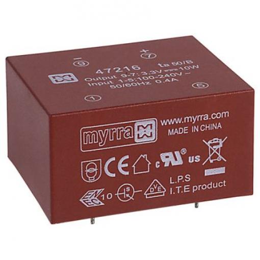 Myrra Transformátor PCB, sekundární napětí: 3.3 V, počet výstupů: 5 Montáž na plošný spoj 84 % 10 W