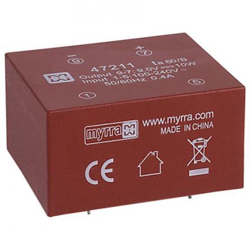 Myrra Transformátor PCB, sekundární napětí: 9 V, počet výstupů: 5 Montáž na plošný spoj 80 % 10 W
