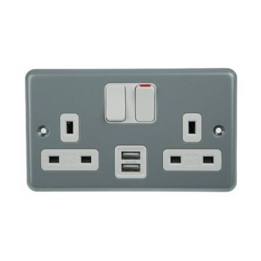 Zásuvka 2cestná Ocel spínaná 13A Vnitřní IP2XD, IP66 MK Electric 240 V