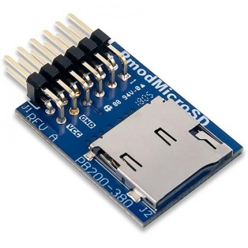 Digilent Slot pro kartu microSD 410-380, Pmod MicroSD, klasifikace: Přídavná deska, pro použití s: Uložení a přístup na