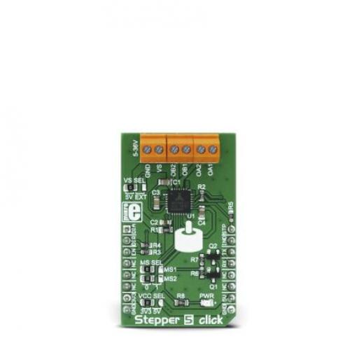 Vývojová sada Deska Stepper 5 Click Budič krokového motoru MikroElektronika TM2208, pro použití s: 3D tiskárna, CNC