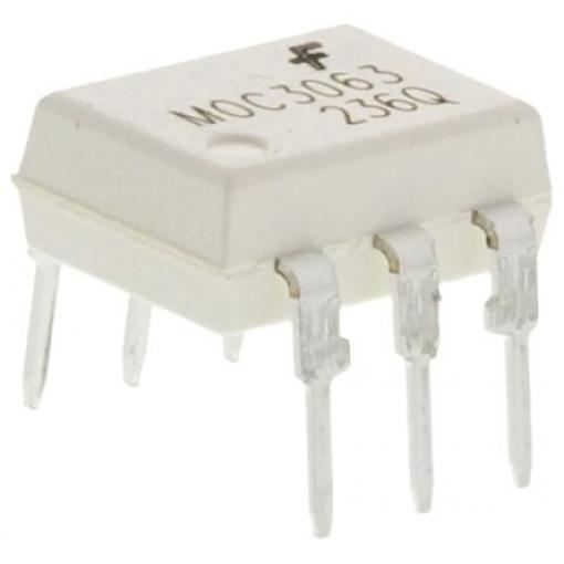 onsemi Optočlen MOC3063M, řada: MOC3, počet kolíků: 6 kolíkový, počet kanálů: 1 Průchozí otvor DIP