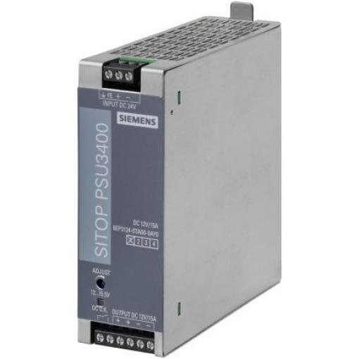 Siemens Měnič DC/DC SITOP PSU3400, výstup: 12 V dc, Vin 32V dc 15 A, Vin 24V dc 200 W 70 °C 70 °C Lišta DIN