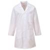 Laboratorní plášť, Bílá Unisex, SC: S, Odolné vůči chemikáliím 3, Bavlna, polyester Opakovaně použitelné
