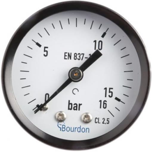 Tlakoměr MAT2-F20.B24, přesnost: ±2.5 % 50 mm G 1/4 Černěná ocel, 60 °C 16 bar 0 bar Bourdon
