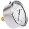Tlakoměr MIT3-F22.B19, přesnost: ±1.6 % 63 mm G 1/4 Nerezová ocel, 70 °C 4 bar 0 bar Bourdon