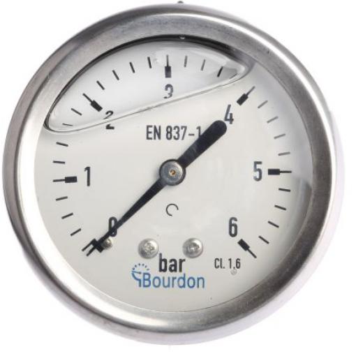 Tlakoměr MIT3-F22.B20, přesnost: ±1.6 % 63 mm G 1/4 Nerezová ocel, 70 °C 6 bar 0 bar Bourdon