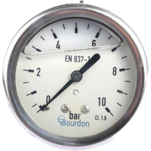 Tlakoměr MIT3-F22.B22, přesnost: ±1.6 % 63 mm G 1/4 Nerezová ocel, 70 °C 10 bar 0 bar Bourdon
