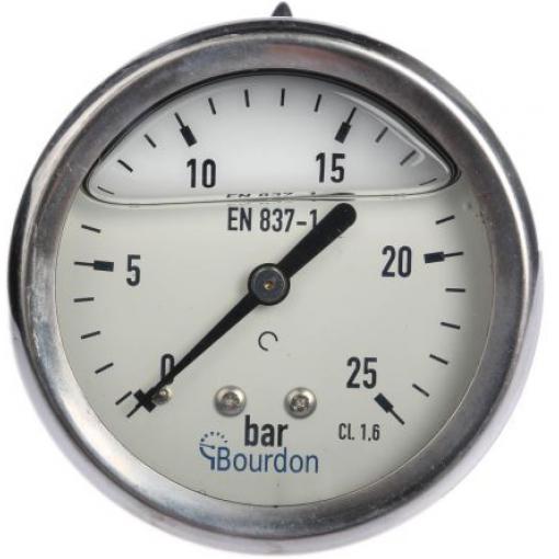 Tlakoměr MIT3-F22.B26, přesnost: ±1.6 % 63 mm G 1/4 Nerezová ocel, 70 °C 25 bar 0 bar Bourdon