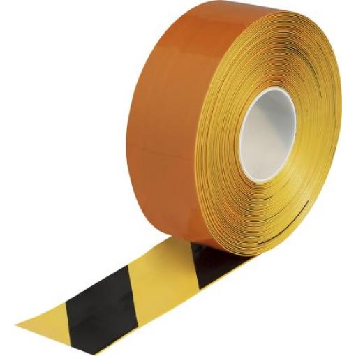 Páska pro vyznačení průchodu Akrylát, Černá/žlutá Vinyl 76.2mm, délka: 30.48m Brady