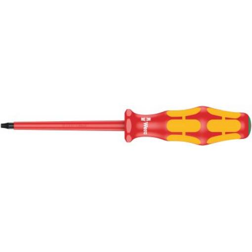 Šroubovák, dělka lopatky: 80 mm Izolované hrot T10 Splňuje normu VDE/1000V, celková délka: 161 mm Wera