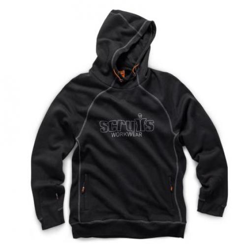 Mikina s kapucí Muži, SC: S, SC: 340 to 360 mm, Černá, Polyester, Bavlna Přetažení Scruffs, řada: Trade, EUR: 340 to 360