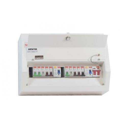 Domovní rozvaděč 12 Ocel 100A BS EN 61439-3 Contactum Defender