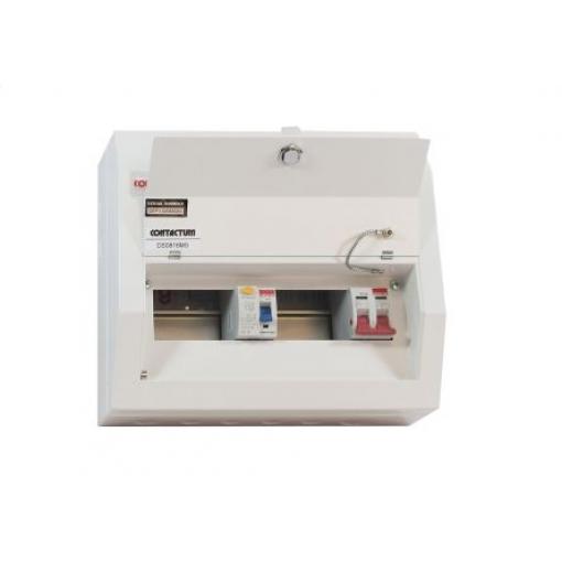 Domovní rozvaděč 8 Ocel 100A BS EN 61439-3 Contactum Defender