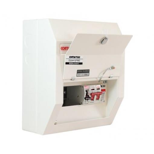 Domovní rozvaděč 4 Ocel 100A BS EN 61439-3 Contactum IP4X Defender