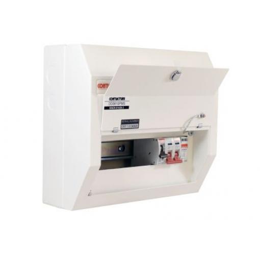 Domovní rozvaděč Ocel 100A BS EN 61439-3 Contactum IP4X Defender