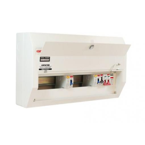Domovní rozvaděč 12 Ocel 100A BS EN 61439-3 Contactum Defender