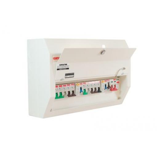 Domovní rozvaděč 10 Ocel 100A BS EN 61439-3 Contactum Defender