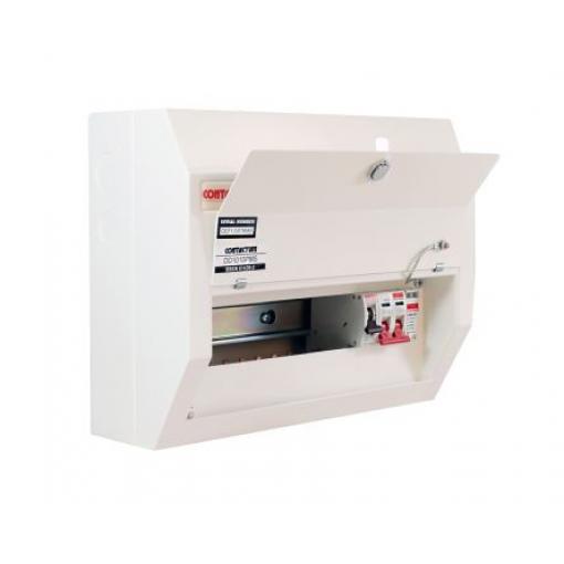 Domovní rozvaděč 10 Ocel 100A BS EN 61439-3 Contactum Defender