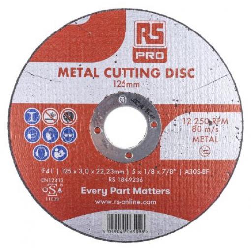 Řezný kotouč Oxid hlinitý zrnitost 5 125 mm, tloušťka: 3 mm, max. bezpečná rychlost: 12200 rpm RS PRO Jemné 5 V balení