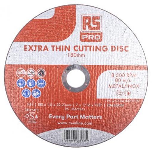 Řezný kotouč Oxid hlinitý zrnitost 5 178 mm, tloušťka: 1.6 mm, max. bezpečná rychlost: 8600 rpm RS PRO Jemné 5 V balení