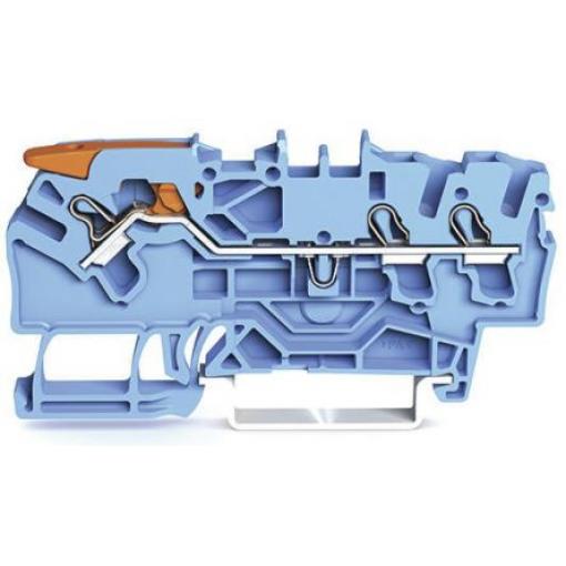 WAGO Napájení přes svorkovnici 2102-1304, 800 V Modrá 2.5 mm² 1 Klecová svorka IECEx/ATEX