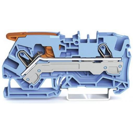 WAGO Napájení přes svorkovnici 2106-1204, 800 V Modrá 6 mm² 1 Klecová svorka IECEx/ATEX