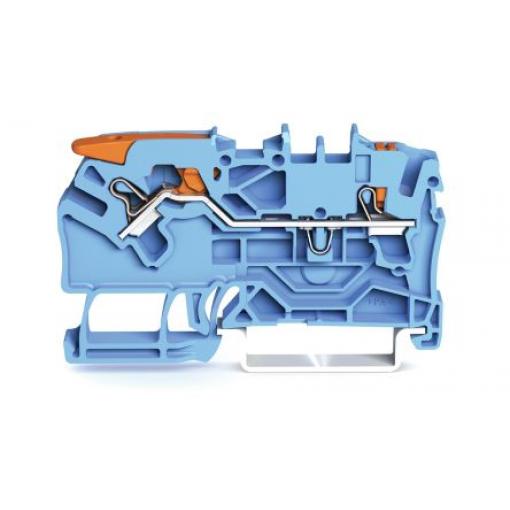 WAGO Napájení přes svorkovnici 2102-5204, 800 V Modrá 2.5 mm² 1 Klecová svorka IECEx/ATEX